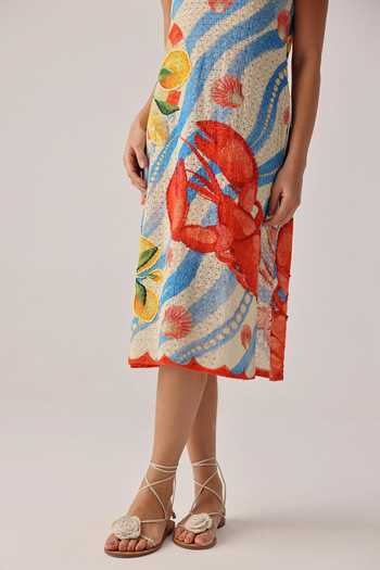 NOIB Multi Color Scoop Neck Keya Summer Zest Coverup Dress Online at Aza Fashions NOIB_Multi Color Scoop Neck Keya Summer Zest Coverup Dress _Online_at_Aza_Fashions