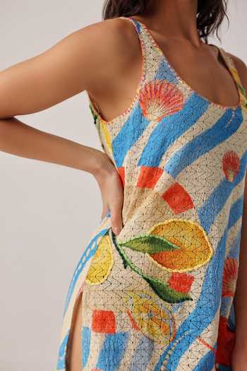 Buy NOIB Multi Color Scoop Neck Keya Summer Zest Coverup Dress Online at Aza Fashions Buy_NOIB_Multi Color Scoop Neck Keya Summer Zest Coverup Dress _Online_at_Aza_Fashions