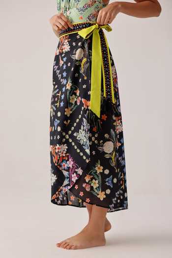 Buy NOIB Multi Color Cotton, Voile Nua Prairee Wrap Style Pareo Skirt Online at Aza Fashions Buy_NOIB_Multi Color Cotton, Voile Nua Prairee Wrap Style Pareo Skirt _Online_at_Aza_Fashions