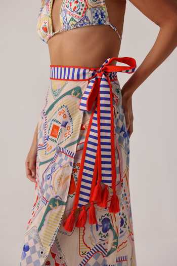 Buy NOIB Multi Color Cotton, Voile Nua Tarot Wrap Style Pareo Skirt Online at Aza Fashions Buy_NOIB_Multi Color Cotton, Voile Nua Tarot Wrap Style Pareo Skirt _Online_at_Aza_Fashions