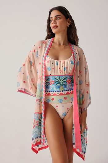 Buy NOIB Multi Color Viscose Georgette Shawl Neck Sia Ananas Kimono Coverup Online at Aza Fashions Buy_NOIB_Multi Color Viscose Georgette Shawl Neck Sia Ananas Kimono Coverup _Online_at_Aza_Fashions