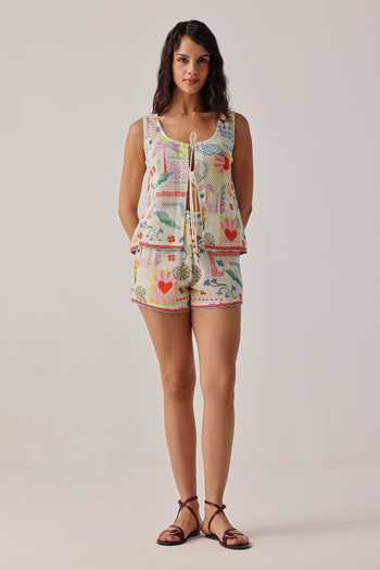 NOIB Ziva Seascape Crochet Shorts 