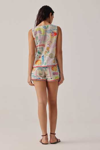 NOIB Ziva Seascape Crochet Shorts 