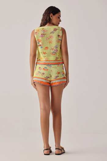 NOIB Ziva Seaborn Crochet Shorts 