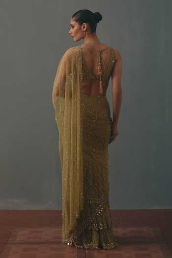 Arpita Mehta Pre-Draped Saree With Embroidered Blouse
