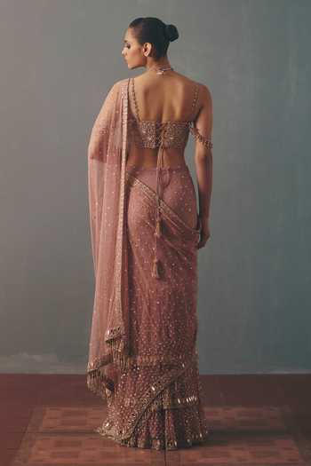 Arpita Mehta Hand Embroidered Corset With Pre-Draped Saree