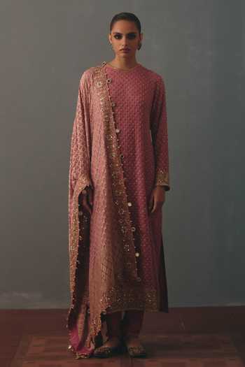 Buy Arpita Mehta Purple Round Neck, Yes Hand Embroidered Kurta Set Online at Aza Fashions Buy_Arpita Mehta_Purple Round Neck, Yes Hand Embroidered Kurta Set _Online_at_Aza_Fashions