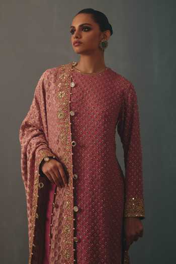 Shop Arpita Mehta Purple Round Neck, Yes Hand Embroidered Kurta Set Online at Aza Fashions Shop_Arpita Mehta_Purple Round Neck, Yes Hand Embroidered Kurta Set _Online_at_Aza_Fashions