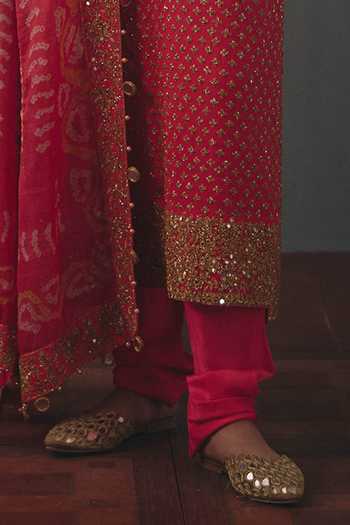 Arpita Mehta_Pink Round Neck Star Hand Embroidered Kurta Set _Online_at_Aza_Fashions