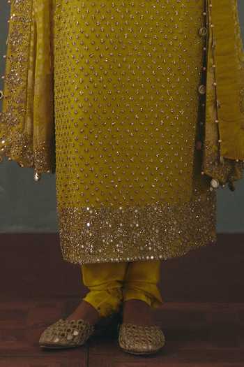 Arpita Mehta Green Round Neck, Yes Hand Embroidered Kurta Set Online at Aza Fashions Arpita Mehta_Green Round Neck, Yes Hand Embroidered Kurta Set _Online_at_Aza_Fashions