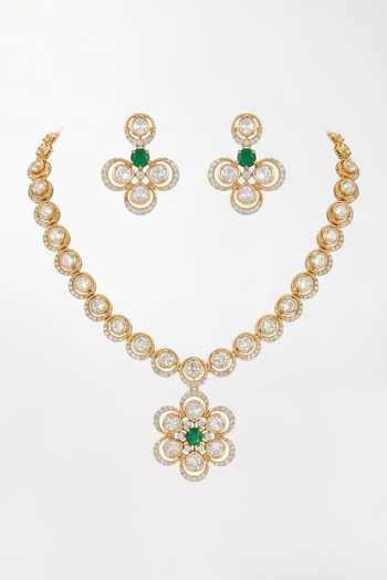 Tussya Floret Pendant Necklace & Earrings Set 