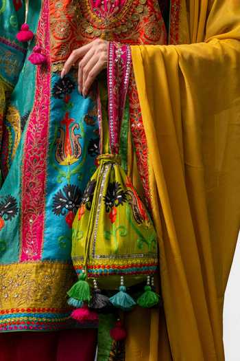 Shop Studio Rang by Swati Blue Chanderi Silk, Chiffon Round Neck Chashm-e-rang Embroidered Kurta Set Online at Aza Fashions Shop_Studio Rang by Swati_Blue Chanderi Silk, Chiffon Round Neck Chashm-e-rang Embroidered Kurta Set _Online_at_Aza_Fashions