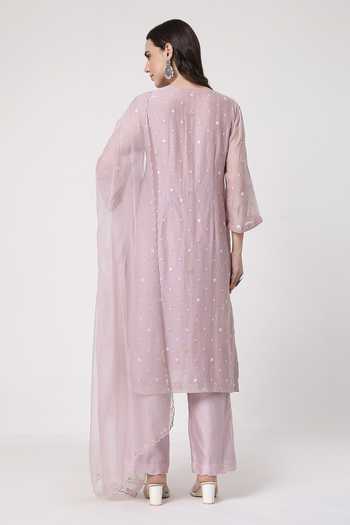 KAPAAS Kamal V Neck Kurta Set 