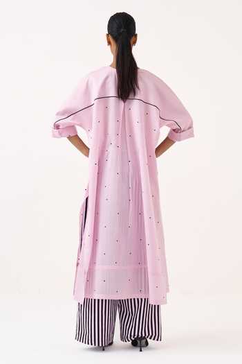 Three Pintuck Polka Tunic Kaftan 