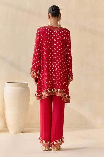 5elements Adhira Bandhani Pattern Kurta Set 