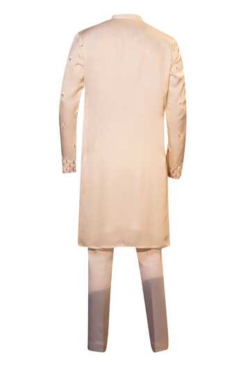 YOSEBA Ivory Embroidered Kurta & Pant Set For Kids