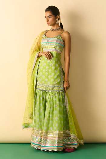 Gopi Vaid Dhriaa Print Strappy Kurta Sharara Set 
