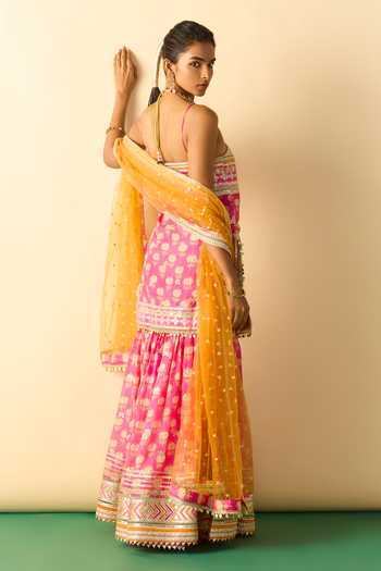 Gopi Vaid Dhriaa Strappy Print Kurta Sharara Set 