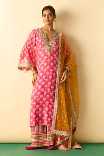 Gopi Vaid Dwiti Butti Print Straight Kurta Palazzo Set 