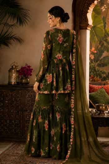 Jhambthreads Printed Kurta Sharara Set 
