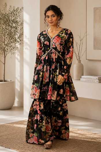 Jhambthreads Floral Print Kurta Set 