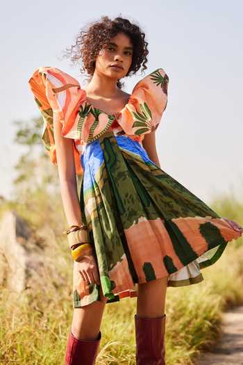 ZiP by Payal & Zinal Dessert Daisy Dance Puff Sleeve Dress 