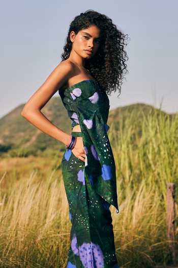 ZiP by Payal & Zinal Green Cotton, Linen Wildflower Wonder Print Pant Online at Aza Fashions ZiP by Payal & Zinal_Green Cotton, Linen Wildflower Wonder Print Pant _Online_at_Aza_Fashions