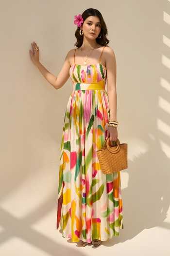 Poppi Abstract Print Maxi Dress 