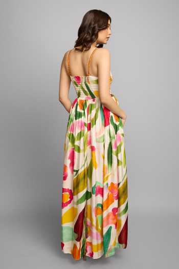 Poppi Abstract Print Maxi Dress 