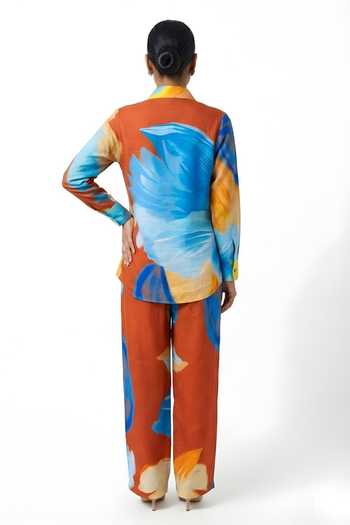 Poppi Color Block Pattern Shirt & Pant Set 