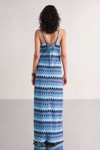 Buy_Dash And Dot_Multi Color Polyester Square Neck Strappy Textured Crochet Knit Dress 