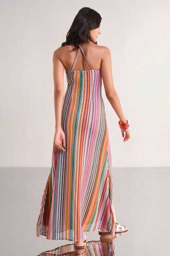 Dash And Dot Halter Neck Crochet Knit Dress
