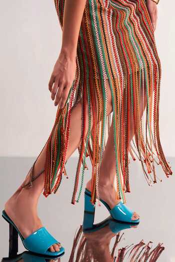 Buy_Dash And Dot_Multi Color Polyester Halter Neck Fringe Knit Dress 
