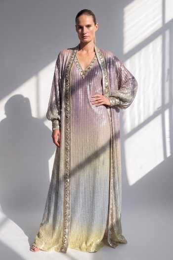 Nikita Mhaisalkar Baroque Embroidered Dress With Jacket 