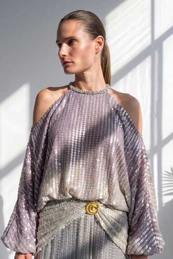 Buy Nikita Mhaisalkar Purple Georgette Halter , Choker Sheeted Maxi Dress Online at Aza Fashions Buy_Nikita Mhaisalkar_Purple Georgette Halter , Choker Sheeted Maxi Dress _Online_at_Aza_Fashions