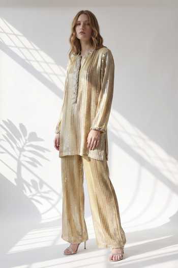 Nikita Mhaisalkar Sequin Embroidered Kurta & Pant Set 