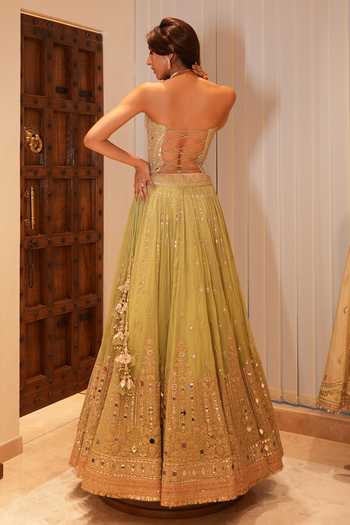 Gopi Vaid Zivaya Embroidered Corset & Lehenga Set 