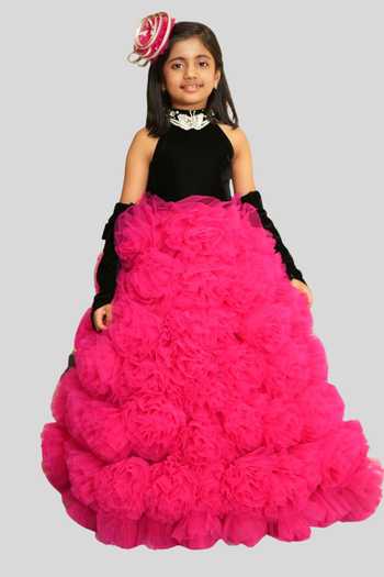 Pinkcow designs pvt ltd Colorblock Ruffle Gown 