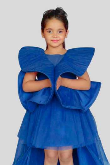 Shop Pinkcow designs pvt ltd Blue Silk, Net, Canvas Ruffles Layered Gown Online at Aza Fashions Shop_Pinkcow designs pvt ltd_Blue Silk, Net, Canvas Ruffles Layered Gown _Online_at_Aza_Fashions