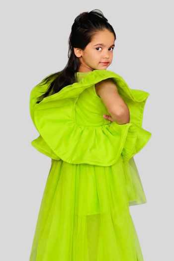 Pinkcow designs pvt ltd Pleated Frill Gown