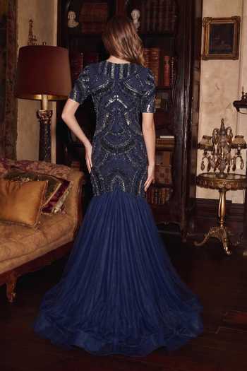Nikita Mhaisalkar Metallic Embellished Tulle Gown 
