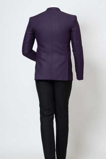 YOSEBA Salli Embroidered Purple Blazer & Trouser Set For Kids