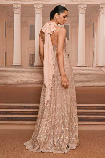 Tarun Tahiliani Embellished Back Tie Gown 