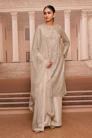 Tarun Tahiliani Embroidered Straight Kurta Pant Set