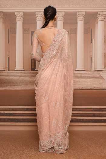 Tarun Tahiliani Lace Embroidered Saree & Blouse Set 