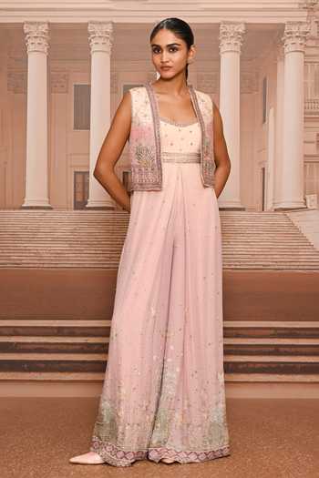 Tarun Tahiliani Pichwai Jumpsuit & Gillet Set 