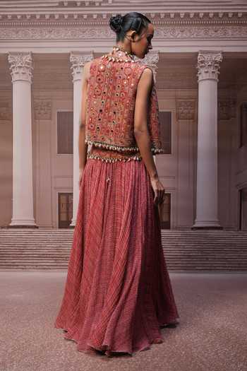 Tarun Tahiliani Hand Embroidered Gilet & Lehenga Set 