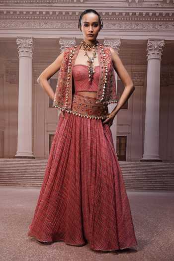 Tarun Tahiliani Hand Embroidered Gilet & Lehenga Set 
