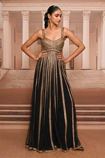 Buy Tarun Tahiliani Black Net, Tulle Shawl Neck Embroidered Jumpsuit With Cape Online at Aza Fashions Buy_Tarun Tahiliani_Black Net, Tulle Shawl Neck Embroidered Jumpsuit With Cape _Online_at_Aza_Fashions