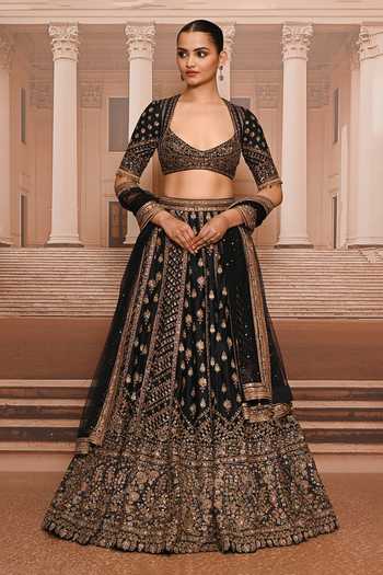 Tarun Tahiliani Floral Pattern Hand Embroidered Lehenga Set 